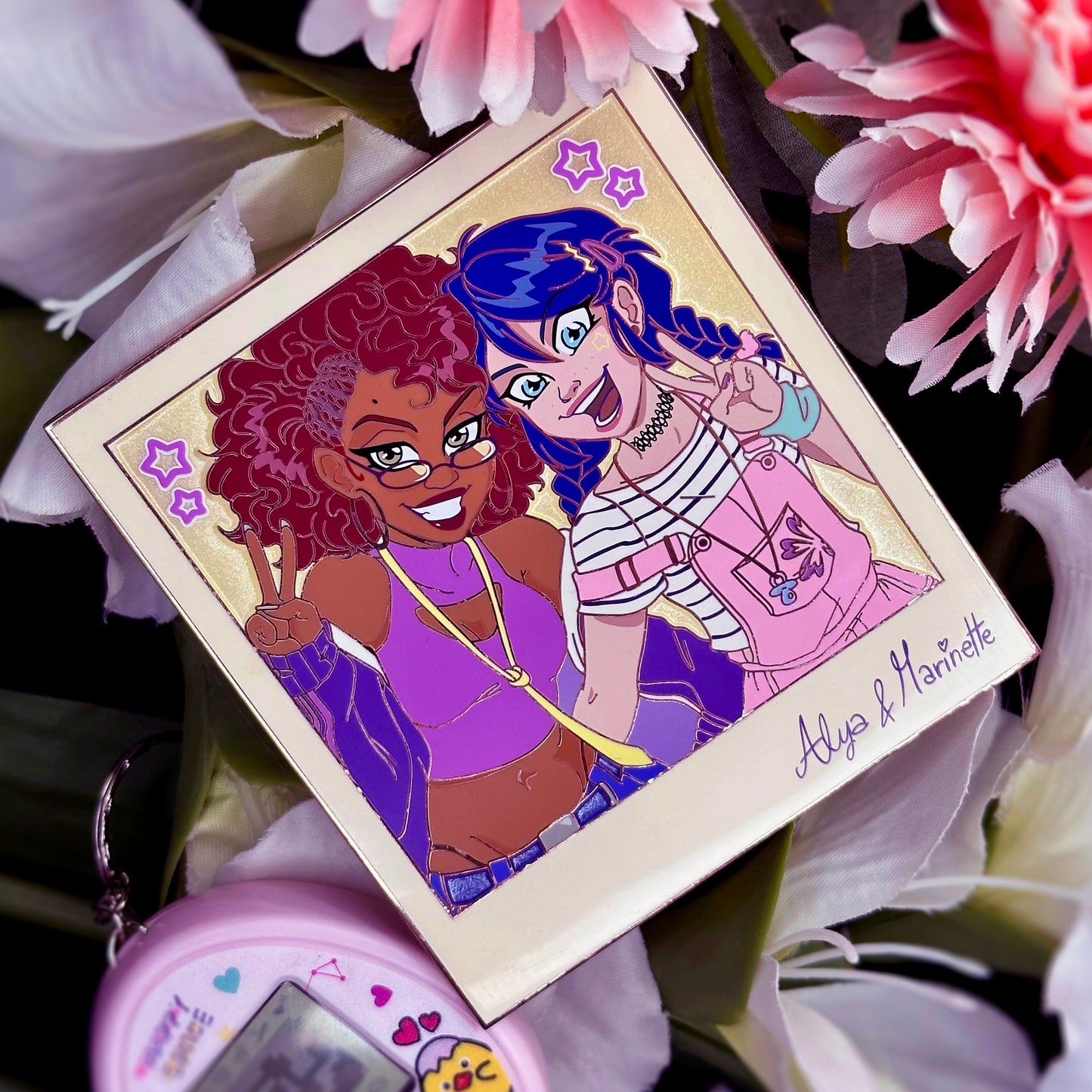 90s Polaroids: Alya & Marinette hard enamel pin