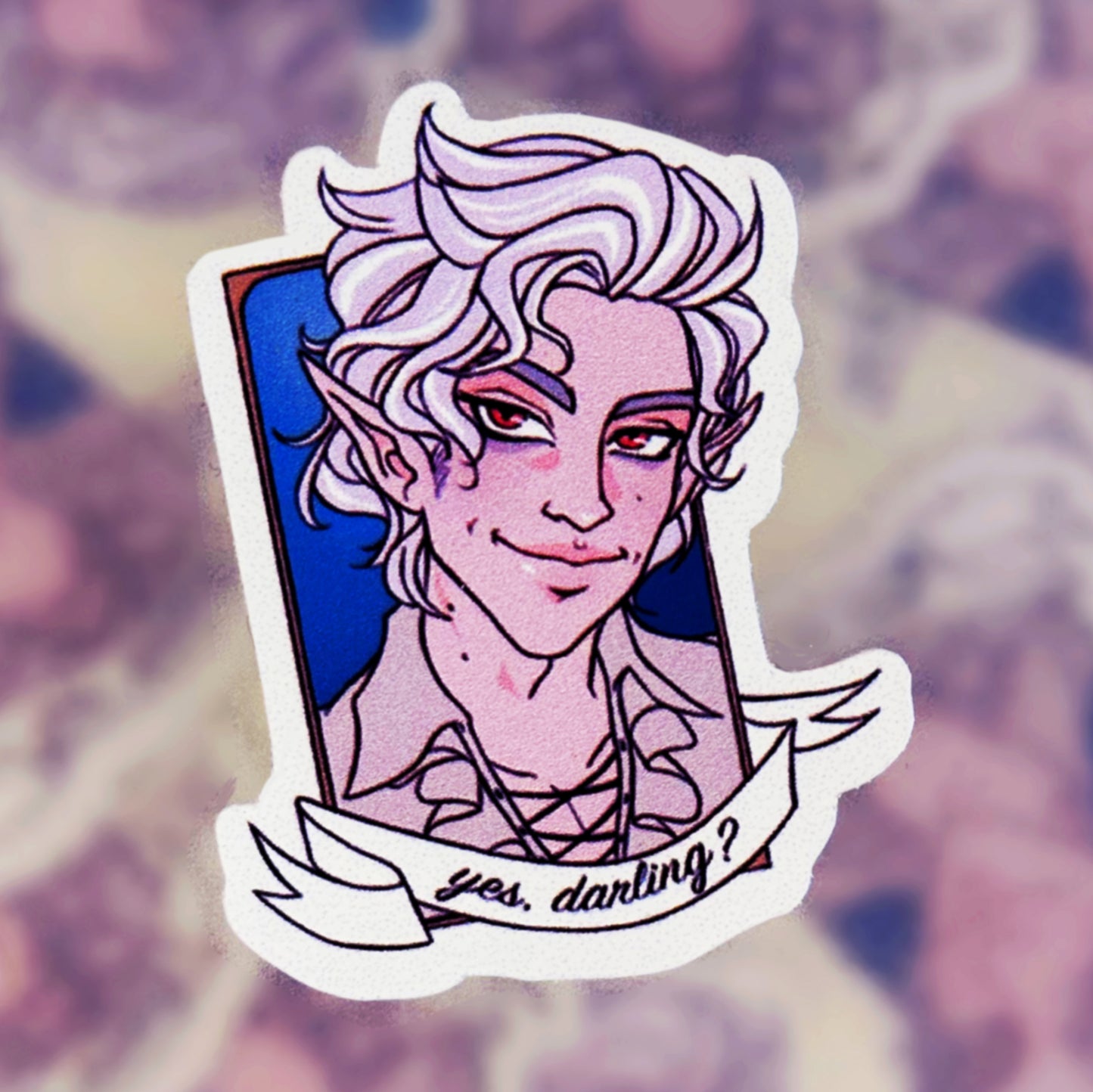 BG3 Companions: Astarion cut-out vinyl sticker 4x2cm