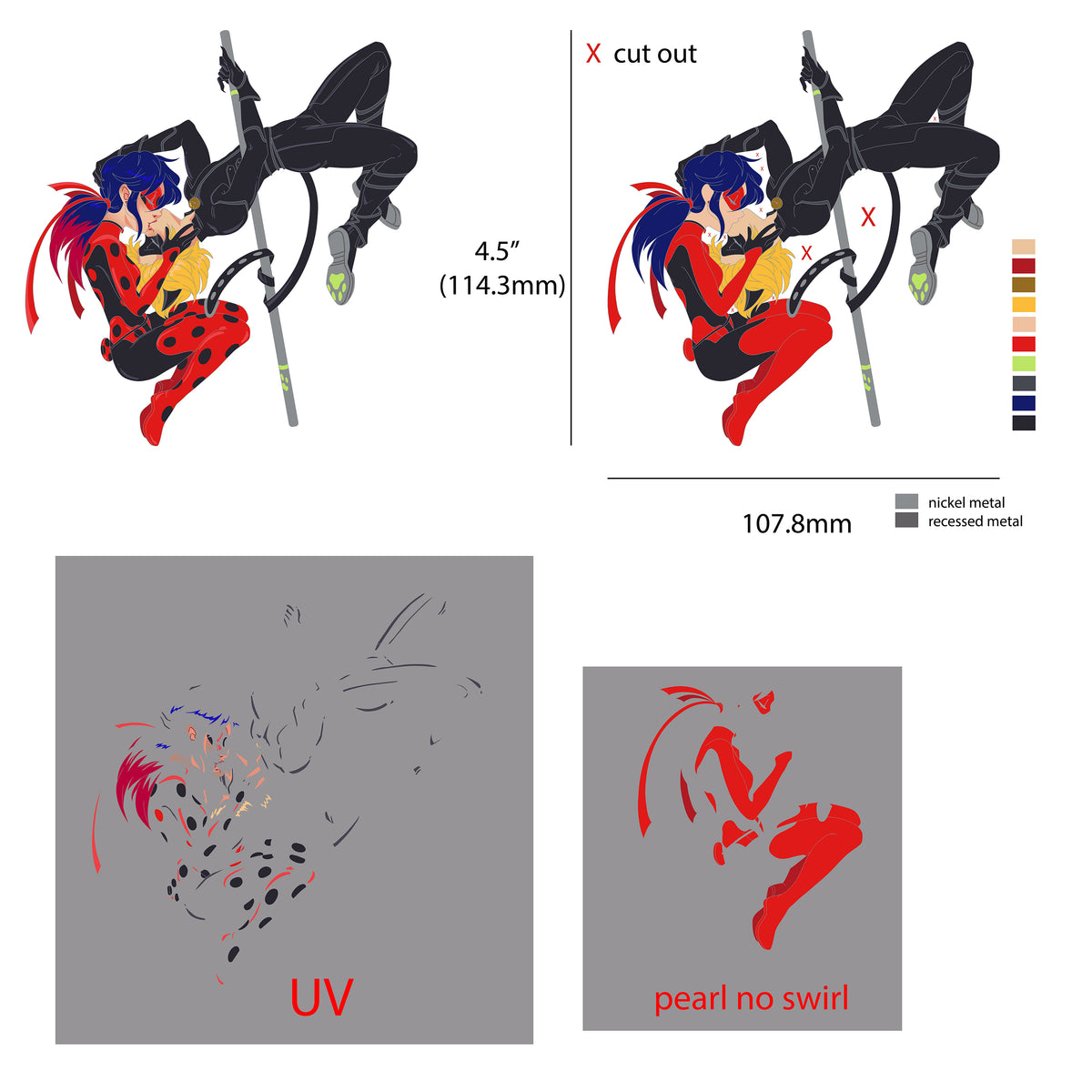 Ladynoir Upside Down Kiss hard enamel pin - PREORDER