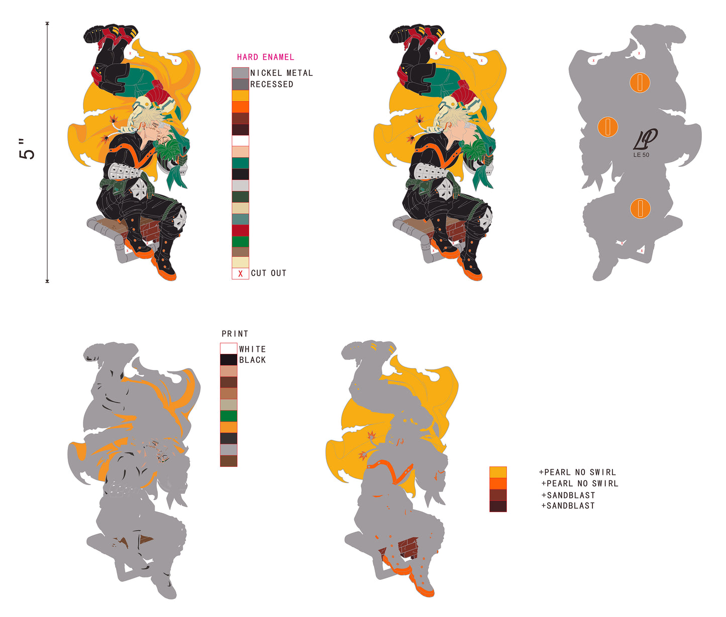 BakuDeku Floating Kiss hard enamel pin - PREORDER