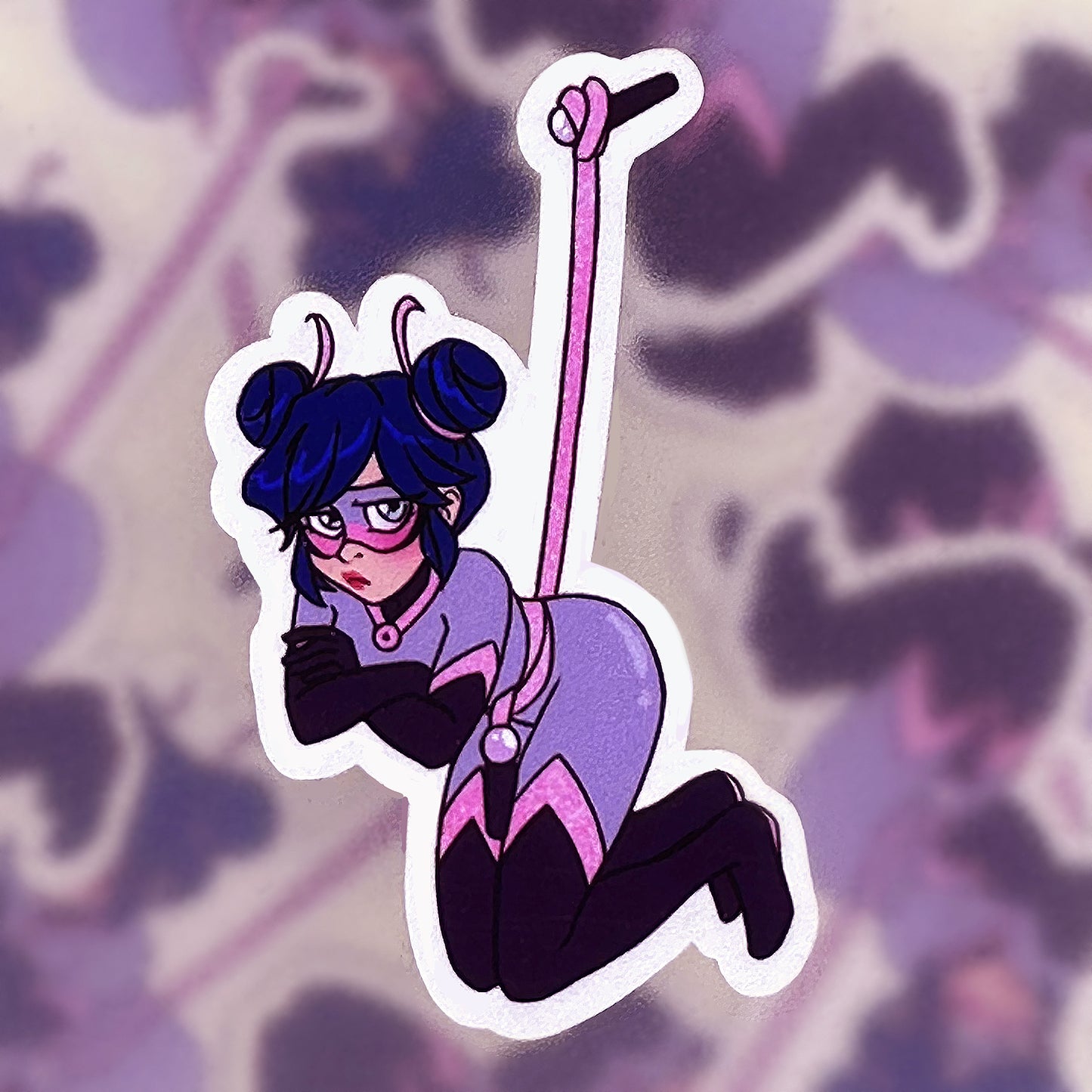 Hanging Multimouse cut-out vinyl sticker 6x3,5cm