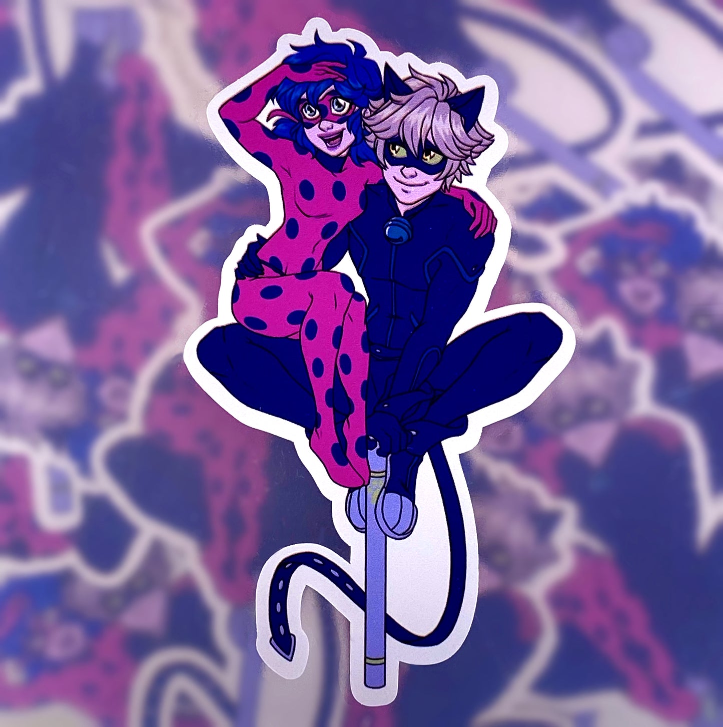 Ladynoir on Cane Night Variant cut-out vinyl sticker 10x6cm