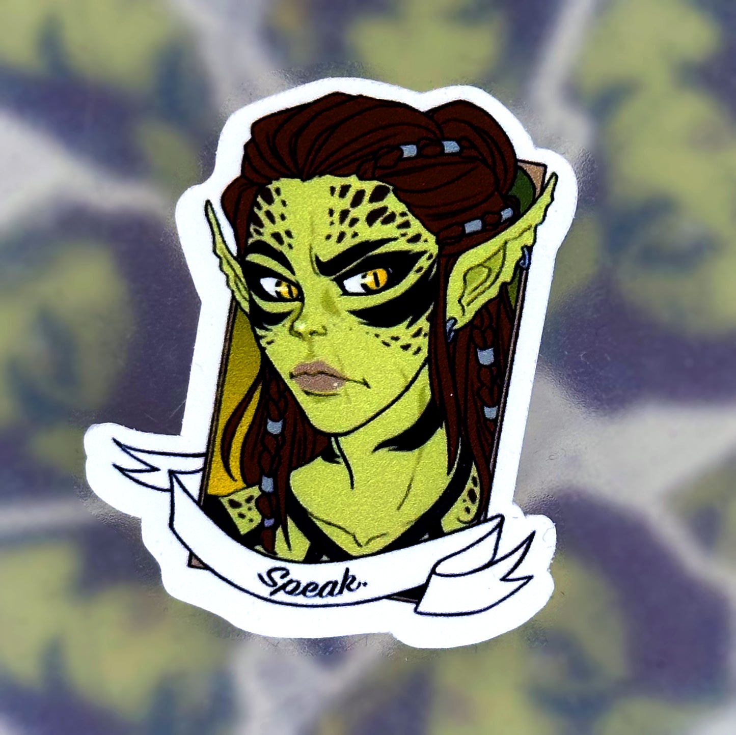 BG3 Companions: Lae'zel cut-out vinyl sticker 4x2cm