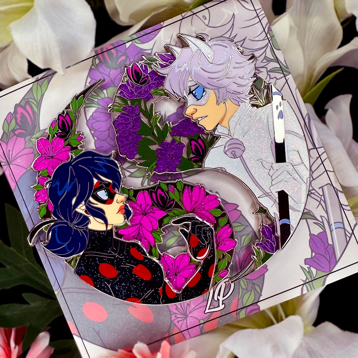 Akumatized Ladynoir Yin Yang hard enamel PoPs