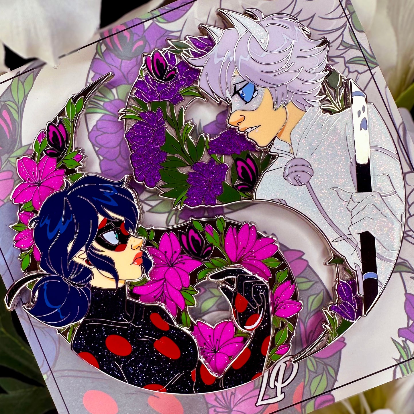 Akumatized Ladynoir Yin Yang hard enamel PoPs