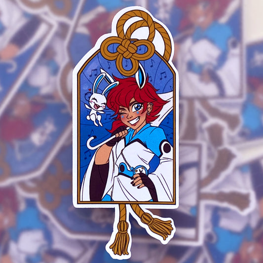 The Lucky Charm Serie: Alix & Fluff cut-out vinyl sticker 8x8cm