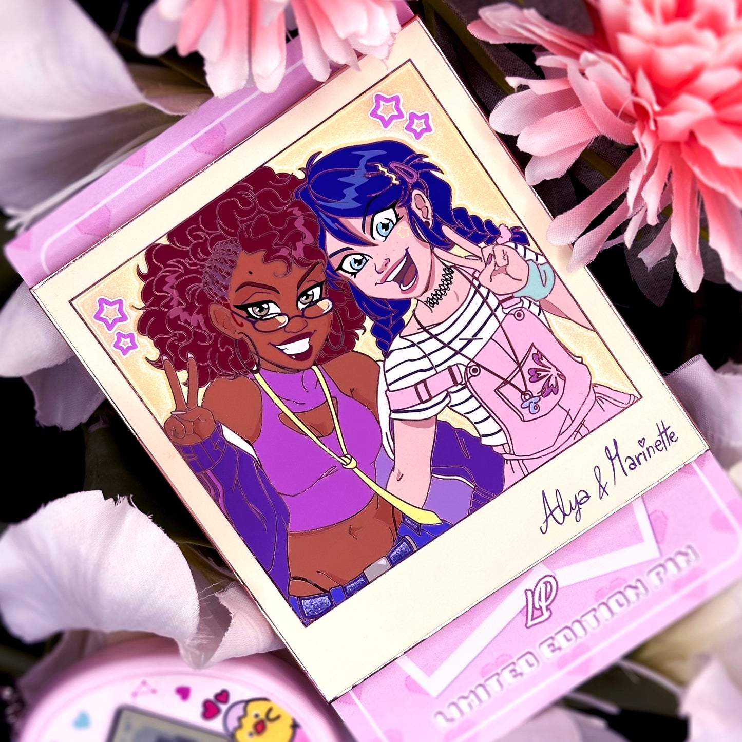 90s Polaroids: Alya & Marinette hard enamel pin
