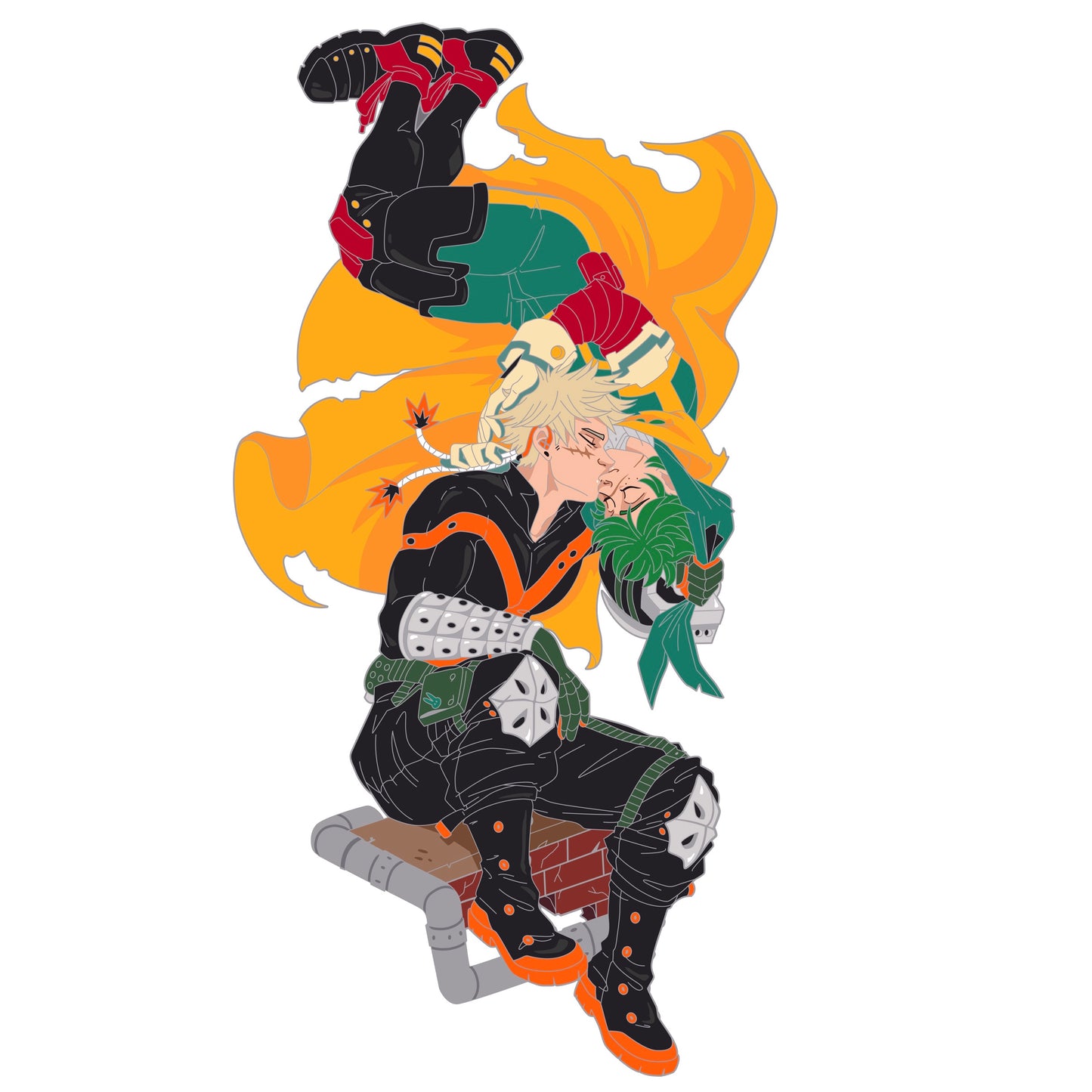 BakuDeku Floating Kiss hard enamel pin - PREORDER