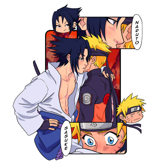 SasuNaru panel hard enamel pin - PREORDER
