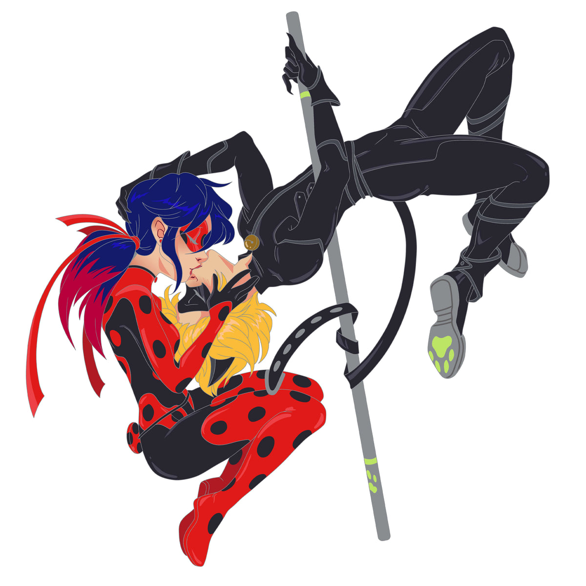 Ladynoir Upside Down Kiss hard enamel pin - PREORDER