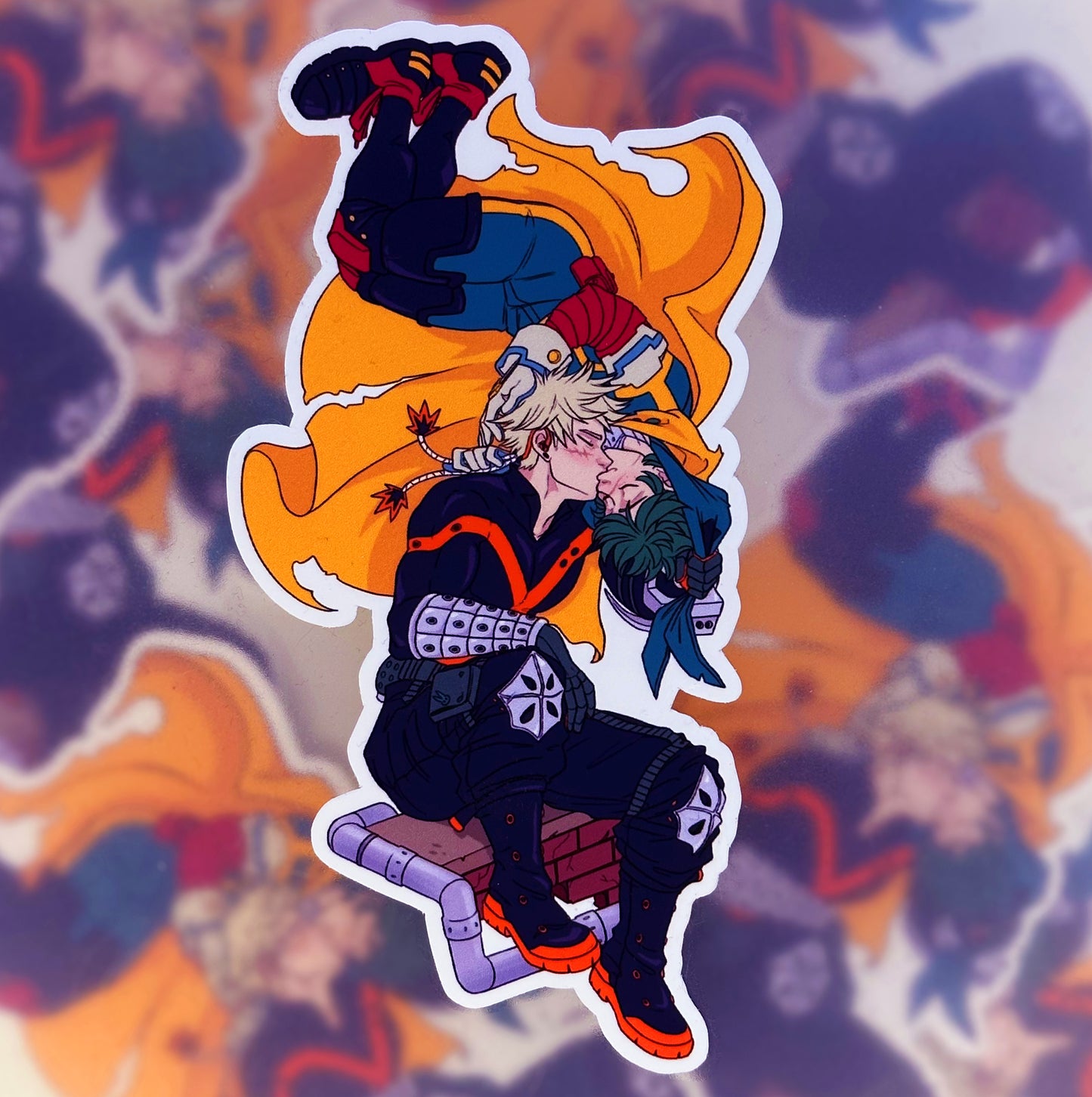 BakuDeku Floating Kiss cut-out vinyl sticker 11cm