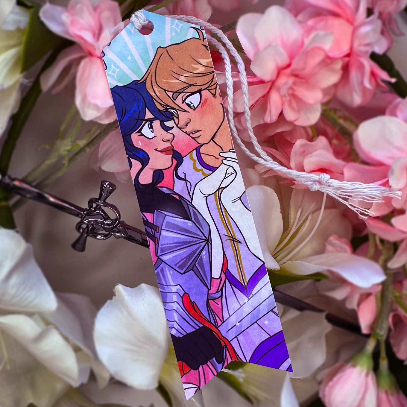 Adrienette Fantasy AU hammered paper bookmark [signed]