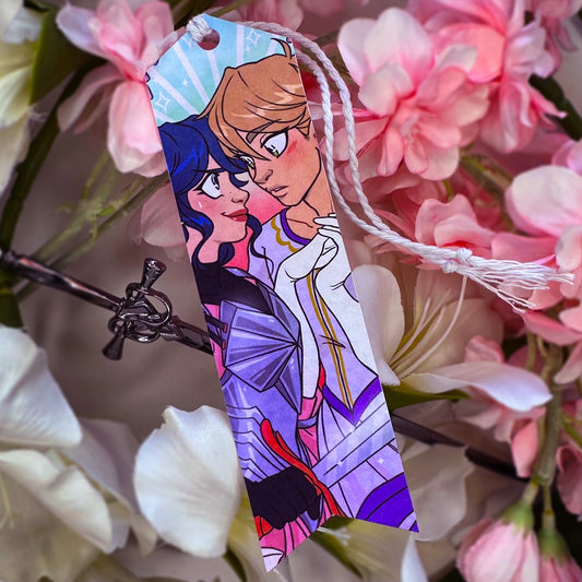 Adrienette Fantasy AU hammered paper bookmark [signed]