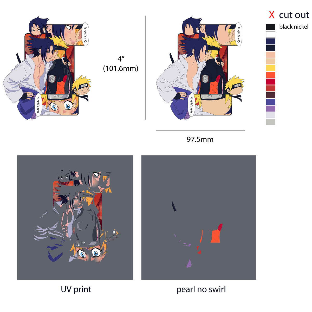SasuNaru panel hard enamel pin - PREORDER