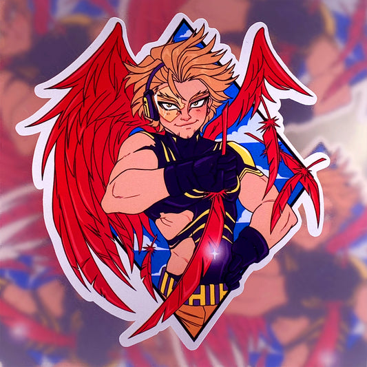 Wing Hero Hawks cut-out vinyl sticker 8x8cm