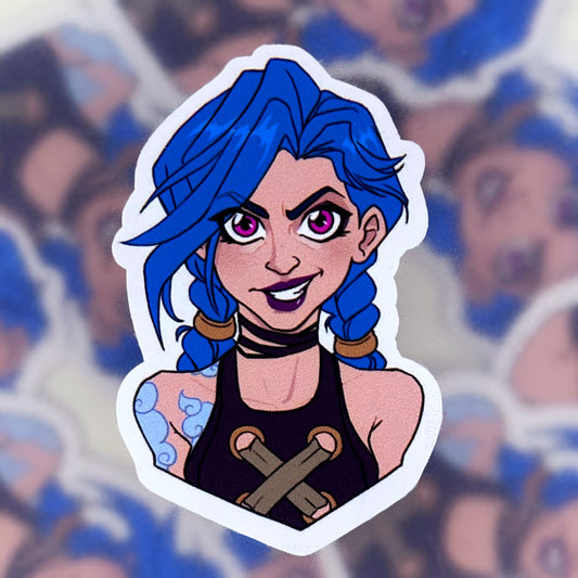 Jinx bust cut-out vinyl sticker 5cm