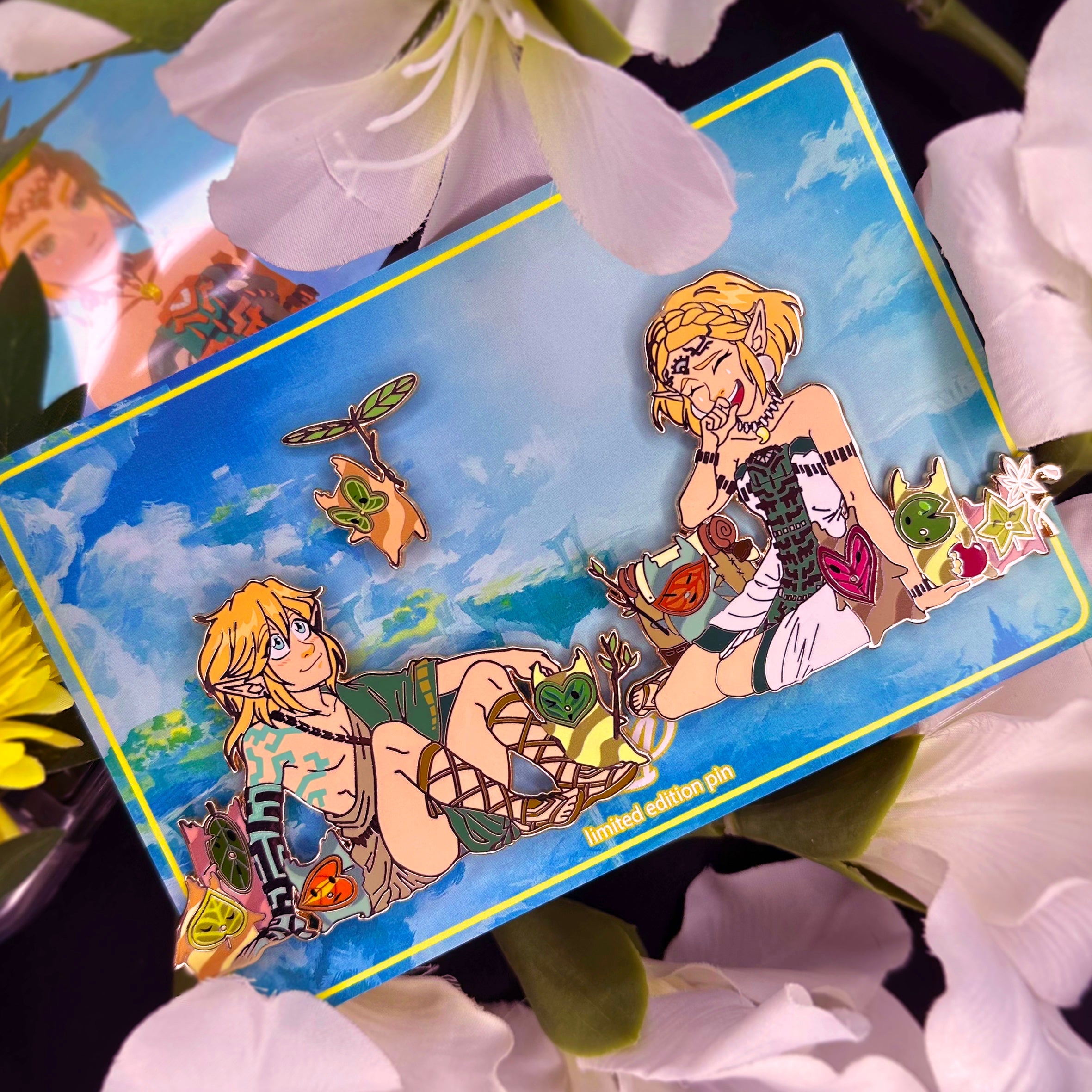 Link & Zelda with Koroks hard enamel pin [SET] – LP_artworks
