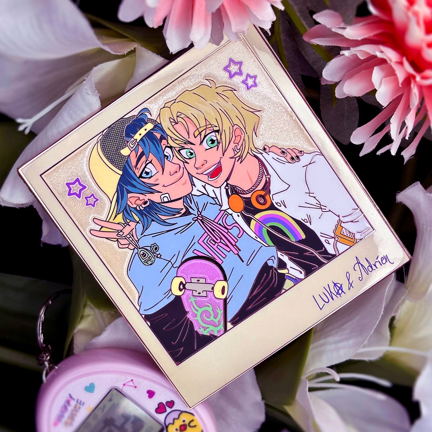 90s Polaroids: Luka & Adrien hard enamel pin