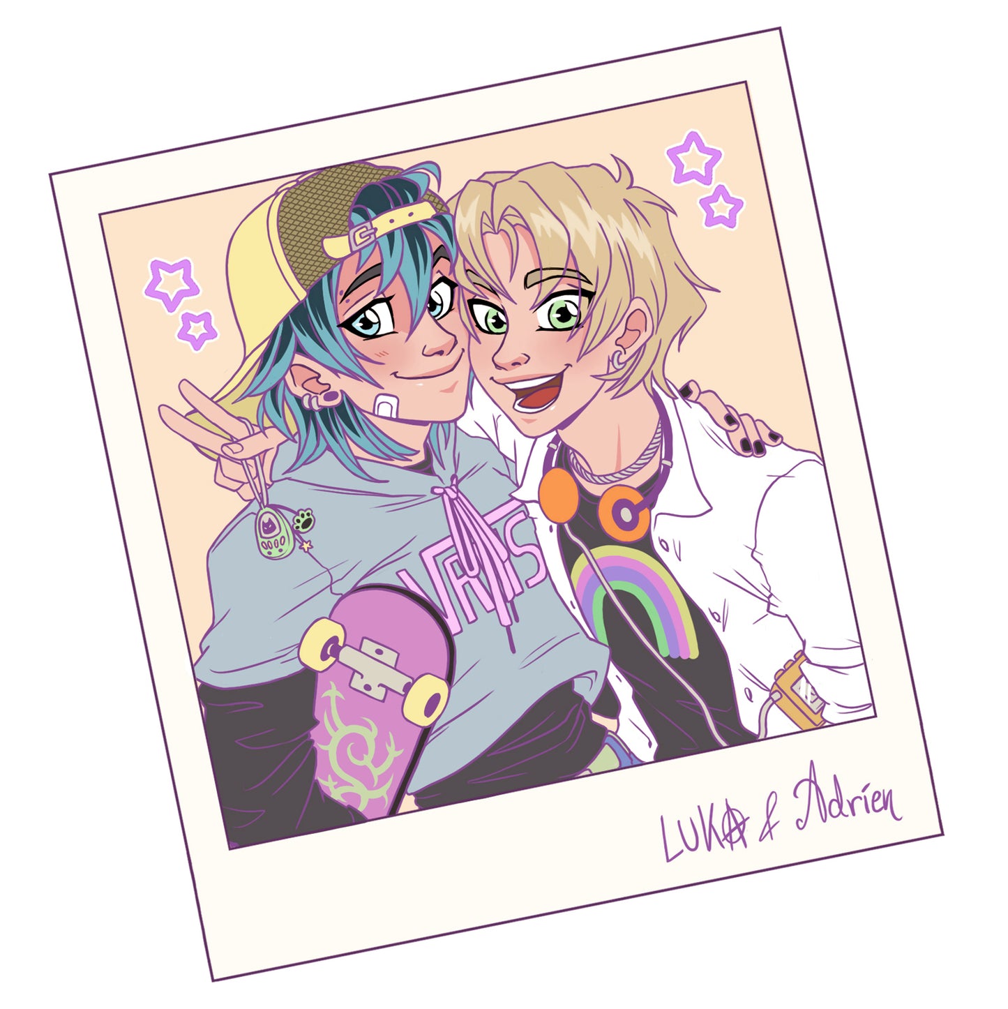 90s Polaroids: Luka & Adrien hard enamel pin - PREORDER