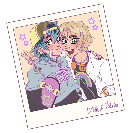 90s Polaroids: Luka & Adrien hard enamel pin - PREORDER