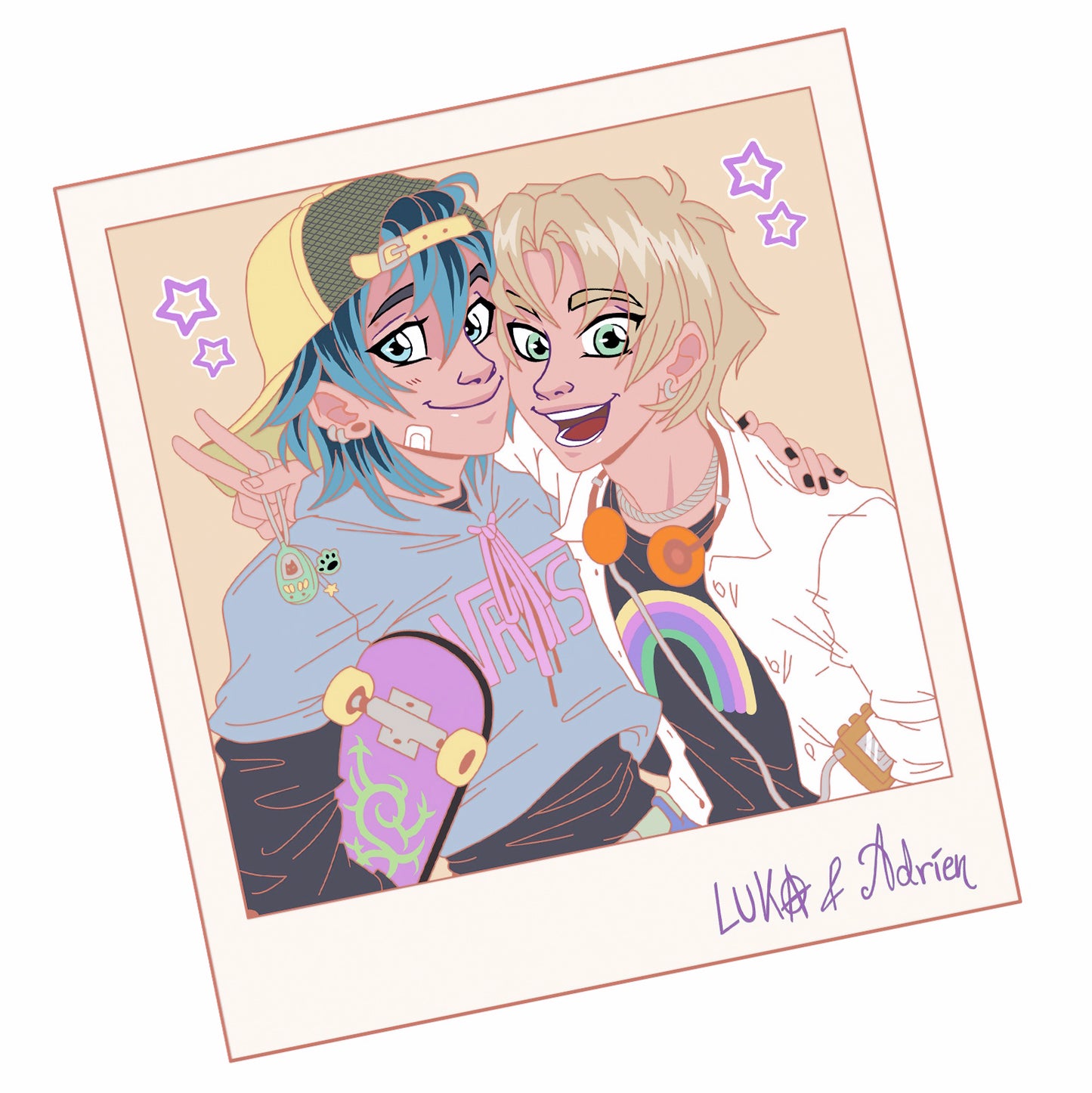 90s Polaroids: Luka & Adrien hard enamel pin - PREORDER