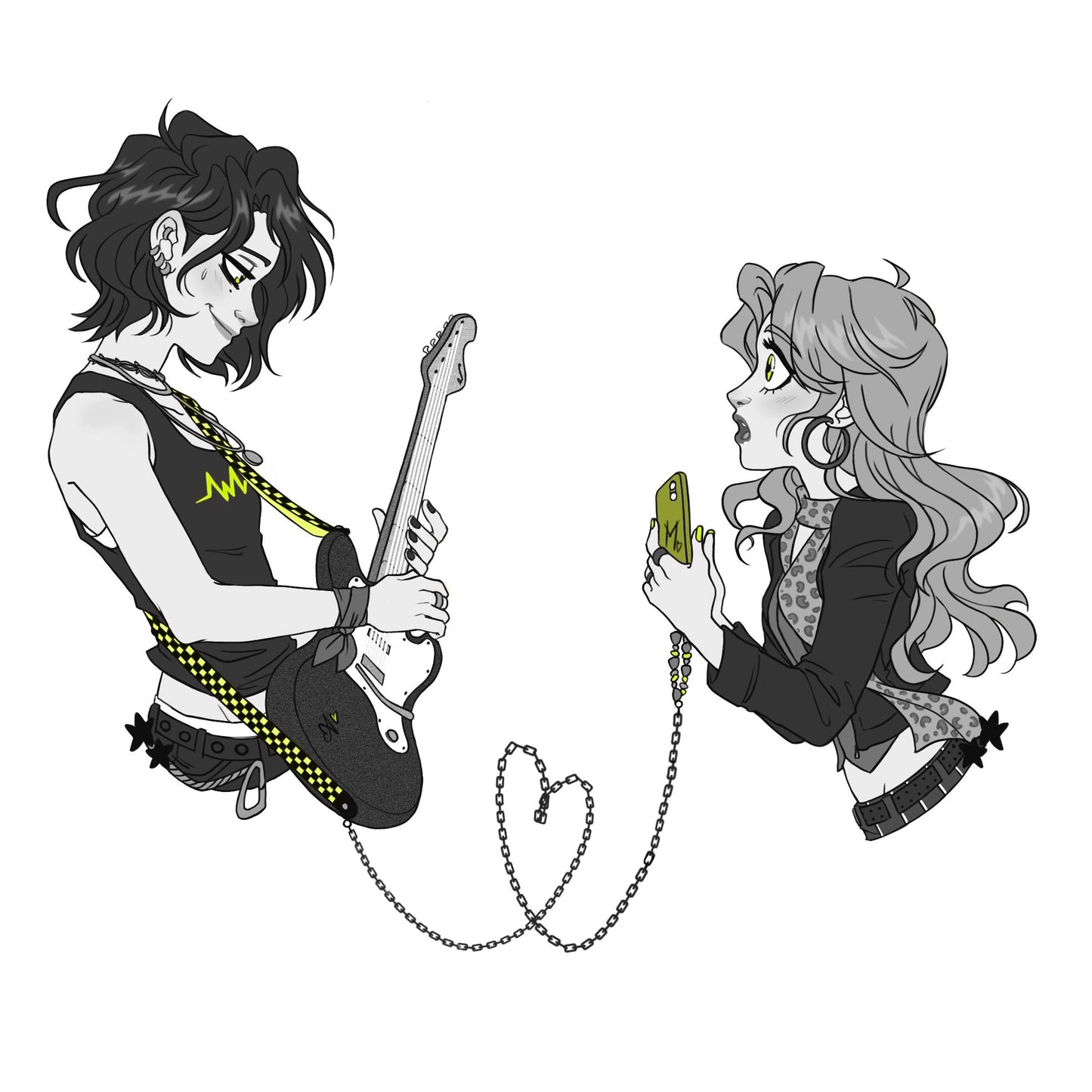 Mitsuki & Aya hard enamel chained pin SET - PREORDER