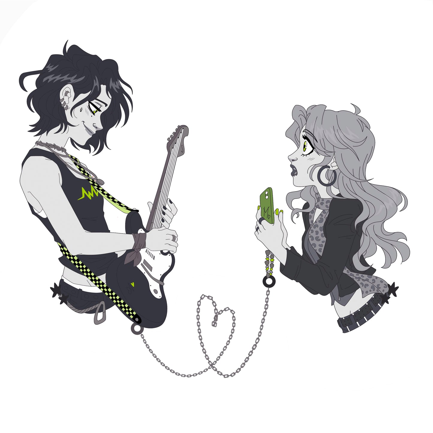 Mitsuki & Aya hard enamel chained pin SET - PREORDER