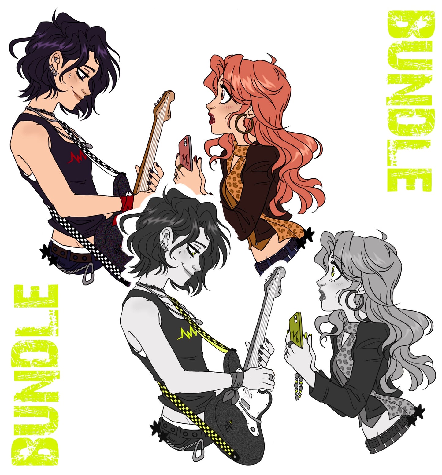 Mitsuki & Aya hard enamel chained pin SET - PREORDER