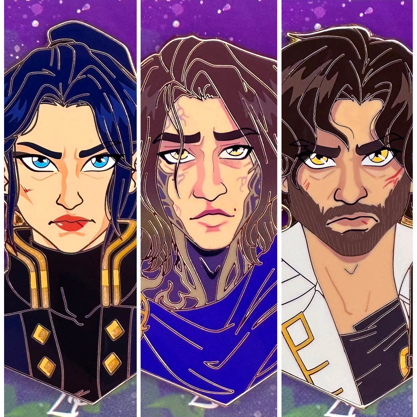 Arcane busts hard enamel pins [Caitlyn, Viktor, Jayce]