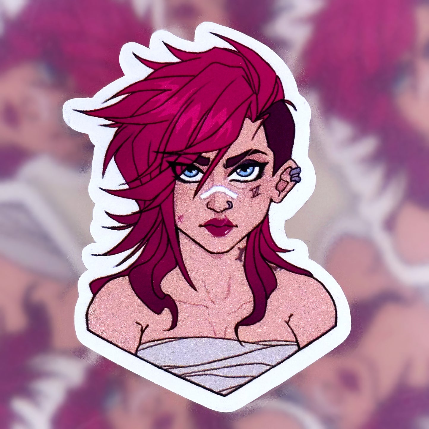 Vi bust cut-out vinyl sticker 5,5cm