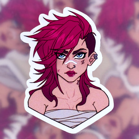Vi bust cut-out vinyl sticker 5,5cm