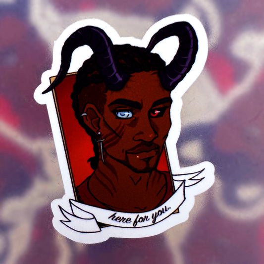 BG3 Companions: Wyll cut-out vinyl sticker 4x2cm