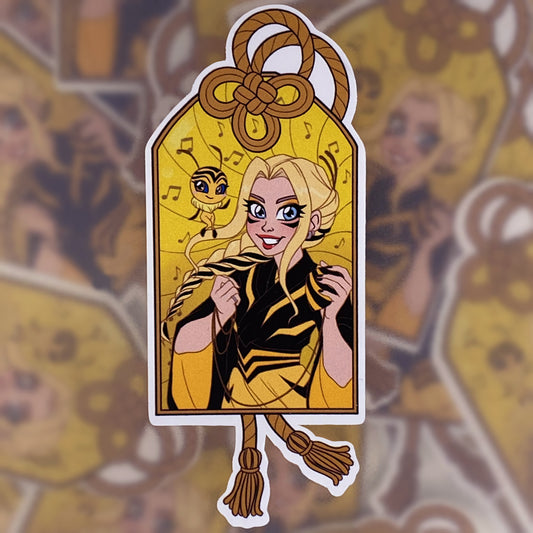 The Lucky Charm Serie: Zoé & Pollen cut-out vinyl sticker 8x8cm